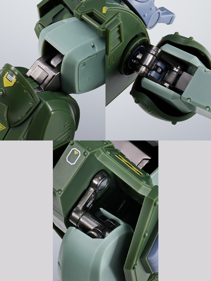 新たに、ダイキャスト関節部には地金を感じさせるような質感の金属メッキを使用