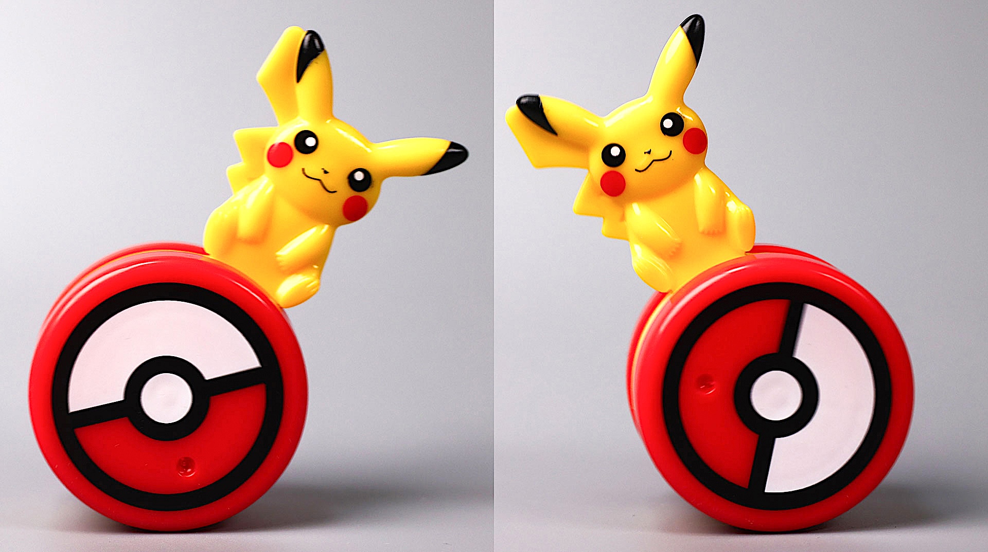 ピカチュウが揺れながら、その勢いで動いていく