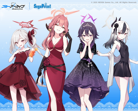 ブルーアーカイブ」よりドレスを着た「ホシノ」と「セリカ」が