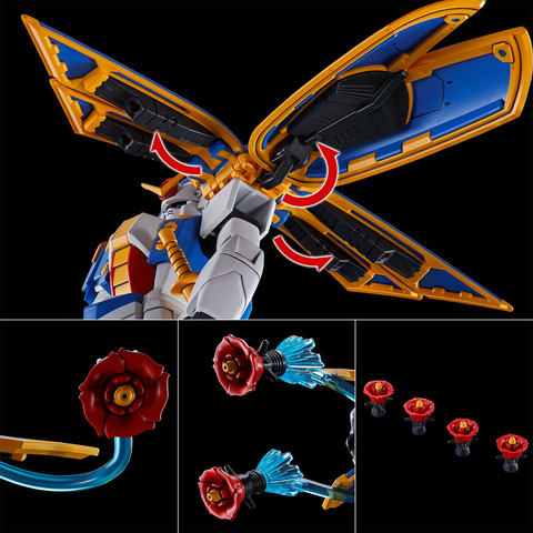 BANDAI - HG 1/144 ガンダムマックスター＋HG 1/44 ガンダムローズ Gガンダム」のガンプラ「HG 1/144 ガンダムローズ」と「HG 1/144