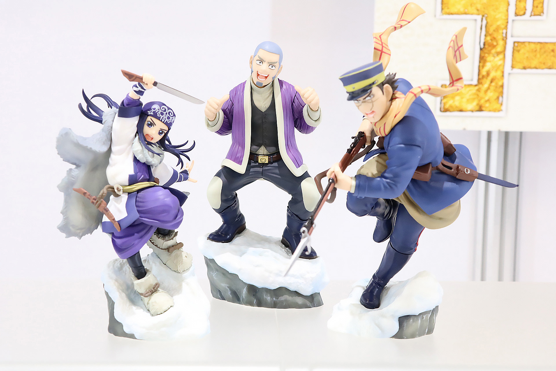 TVアニメ『ゴールデンカムイ』　XrossLink　フィギュア“杉元佐一”と“アシㇼパ”と“白石由竹”を揃えて並べると世界観が強化