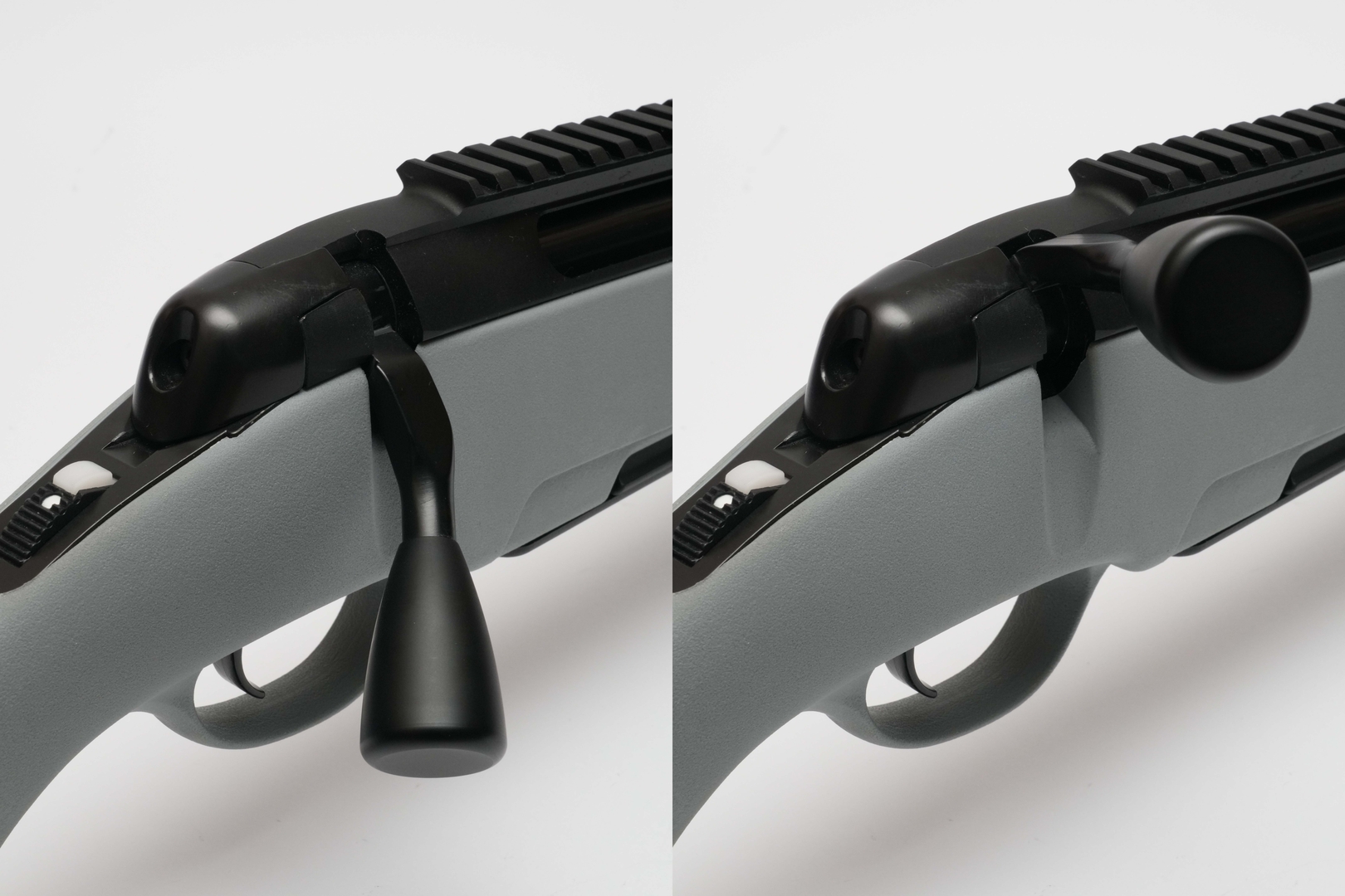 チャージングハンドルは大型で、わずかに引き上げればコッキングできる