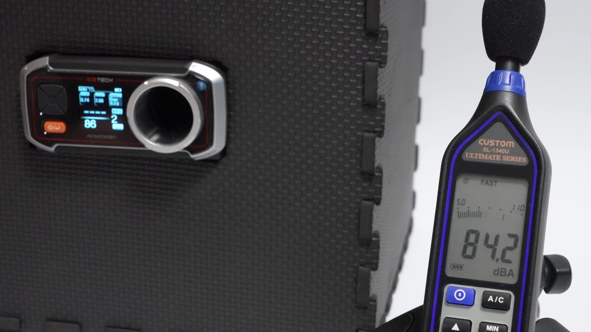 射撃音は最大89.7dBA、平均83.96dBA、最小79.3dBA