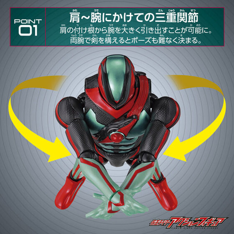 全身37カ所可動「仮面ライダーアクションフィギュア 仮面