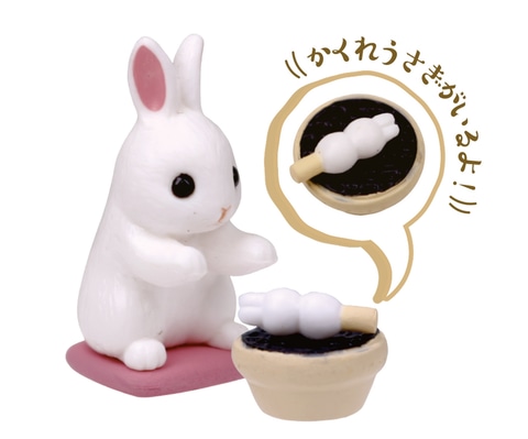 お餅を楽しむうさぎのフィギュア！ カプセルトイ「もちつき