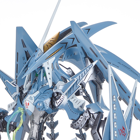 流れるように後方に伸びた設定画版頭部デザイン