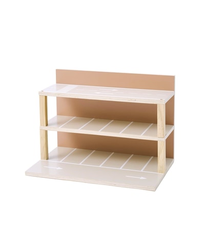 3COINS、組み合わせて遊べるミニカー用「収納棚」「エレベーター