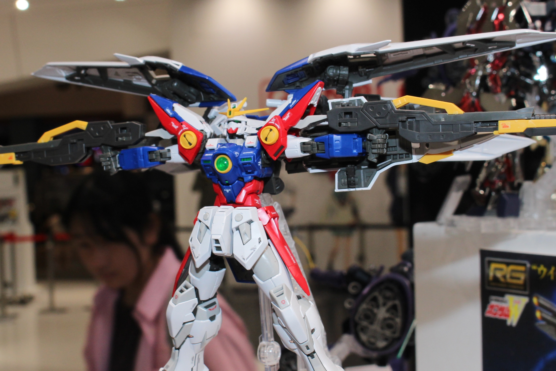 両手を広げたダイナミックなポージングで展示されていた