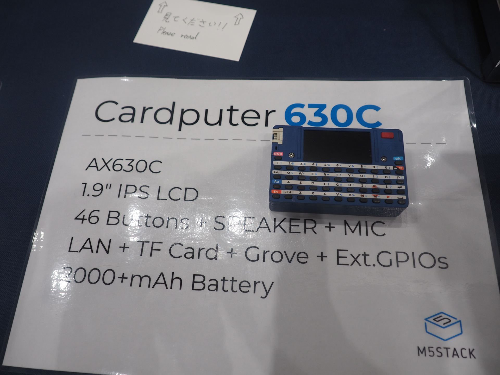 来年発売予定のCardputerの上位モデル「Cardputer 630C」。SoCがAX630Cになり、液晶サイズも1.9インチへと大きくなっている
