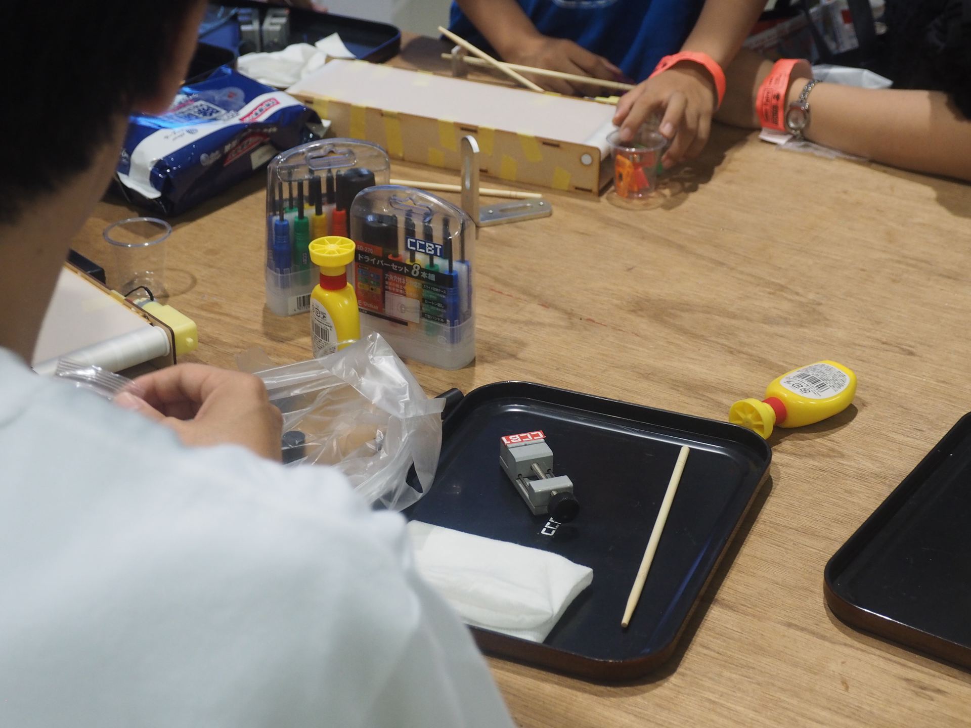 ミニミニコンベアを製作中の様子