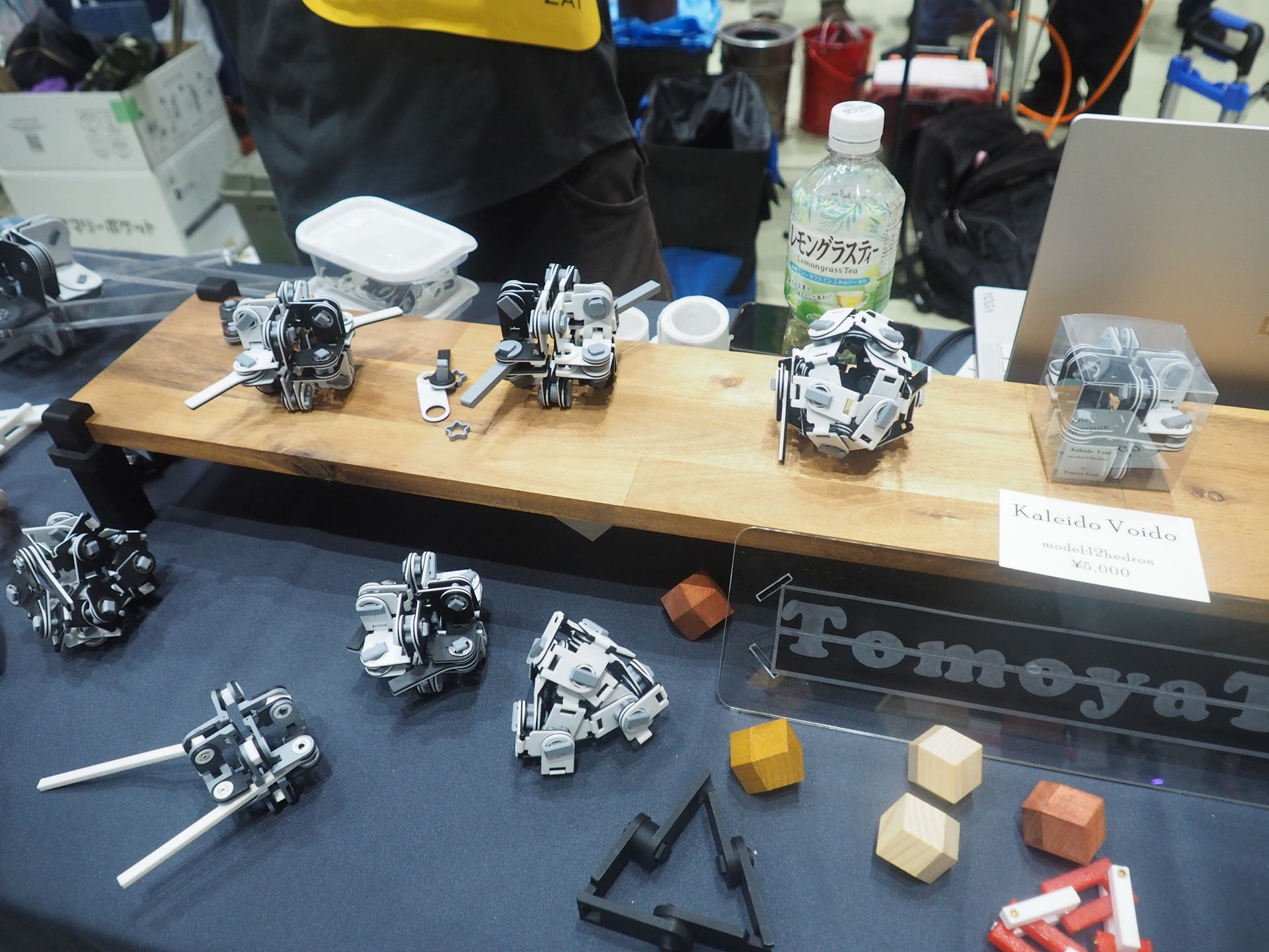 TomoyaTENDOのブースでは、KaleidoCycleTessellationと名付けられた不思議な構造物が展示・販売されていた