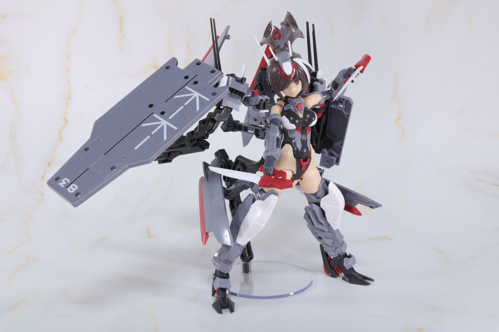 装甲板に格納されたダガーを構える