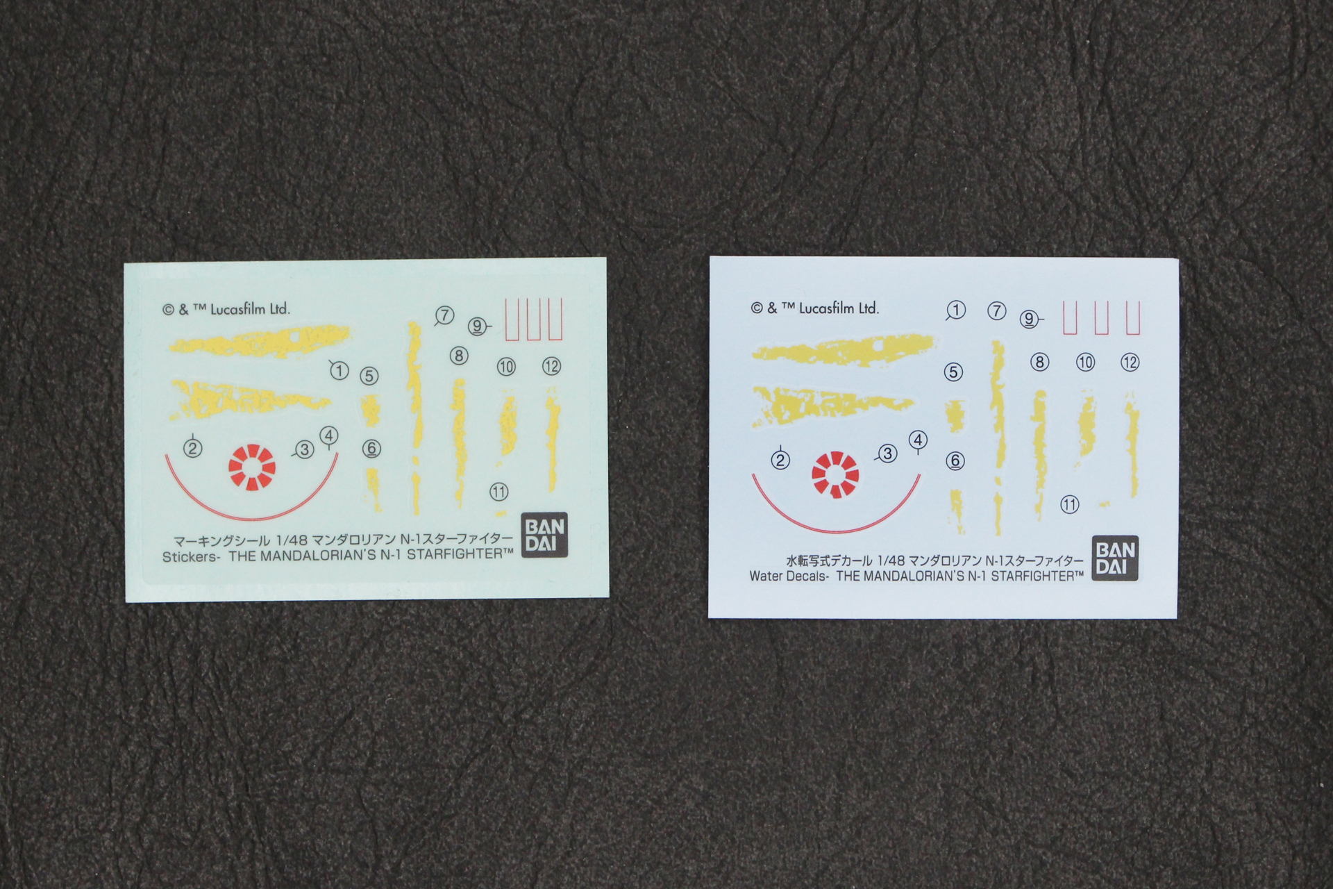 シールと水転写式デカール