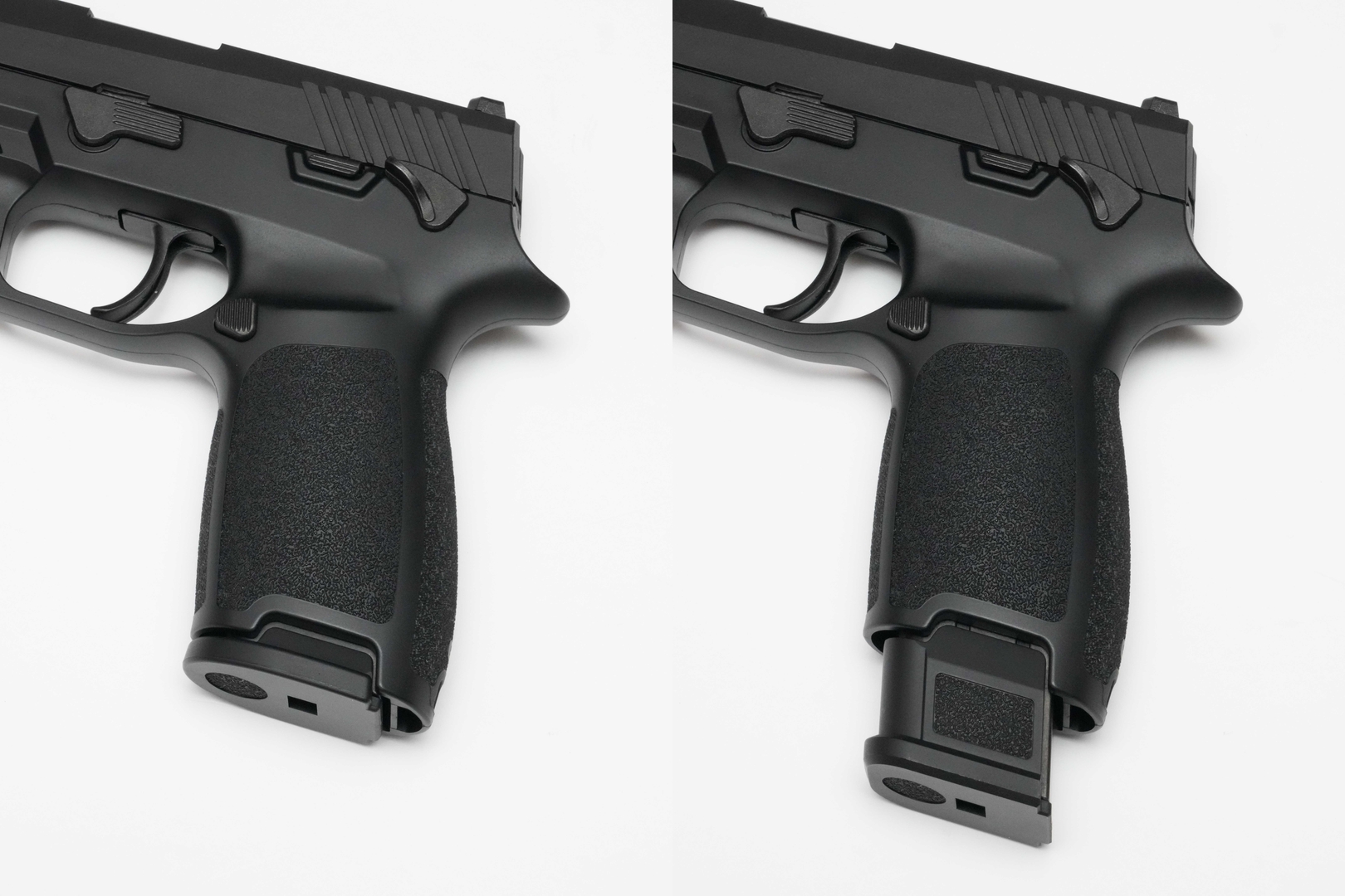 ロングマガジンはグリップから21mmほど飛び出す