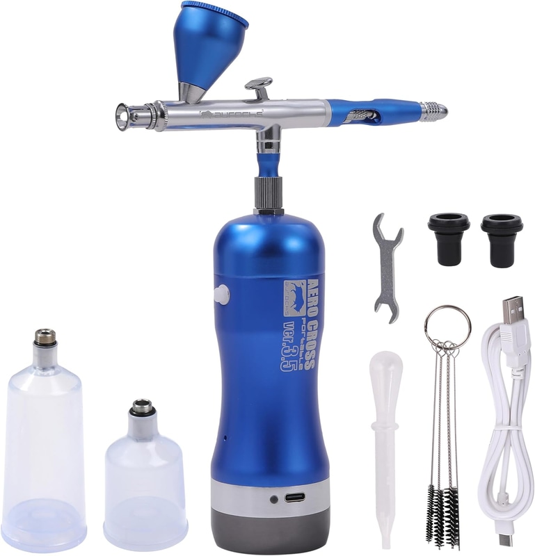 aurochs 充電式 エアブラシ コードレス ver.3.5（メタリックブルー）