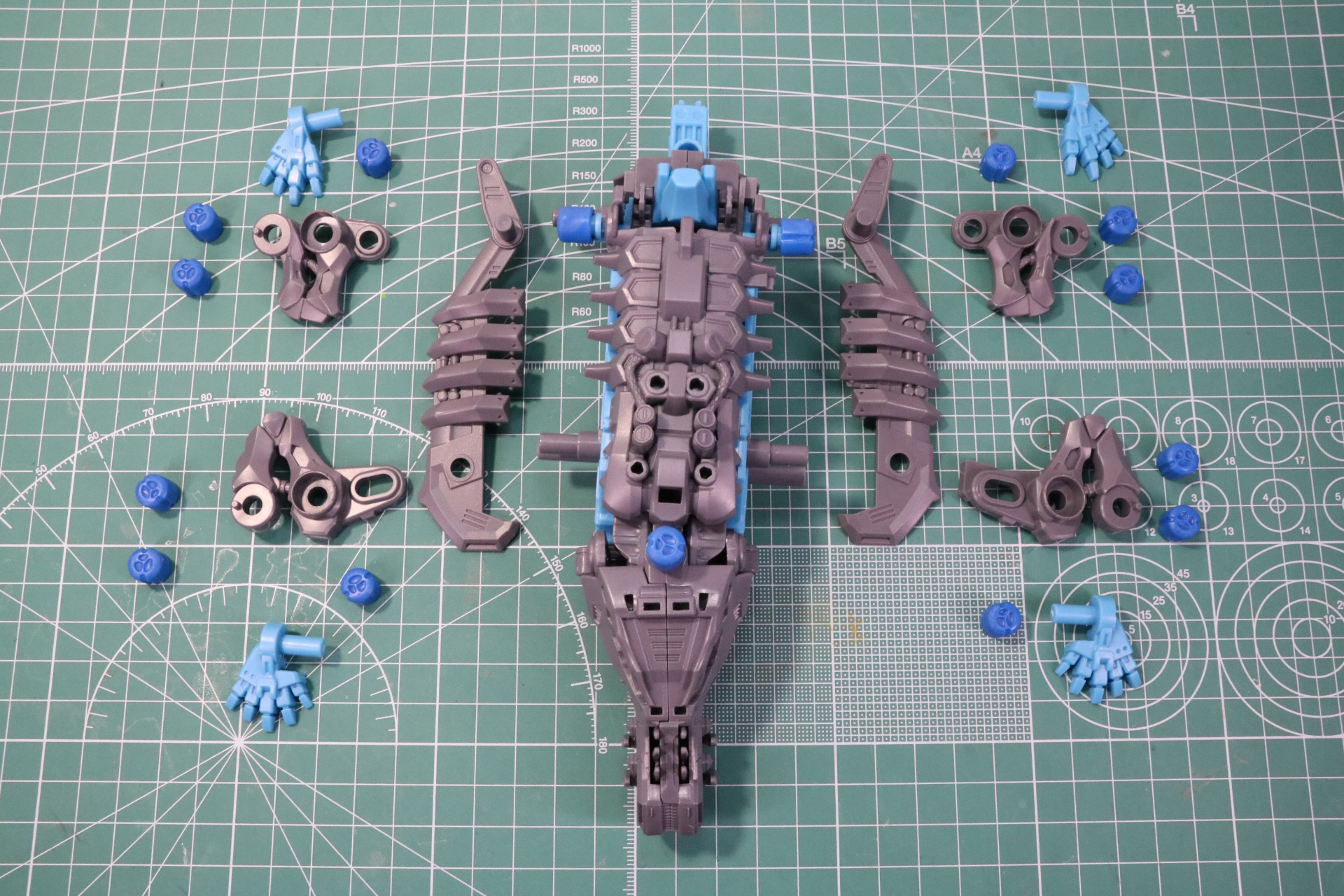 前脚、後ろ脚、あばら骨を組む