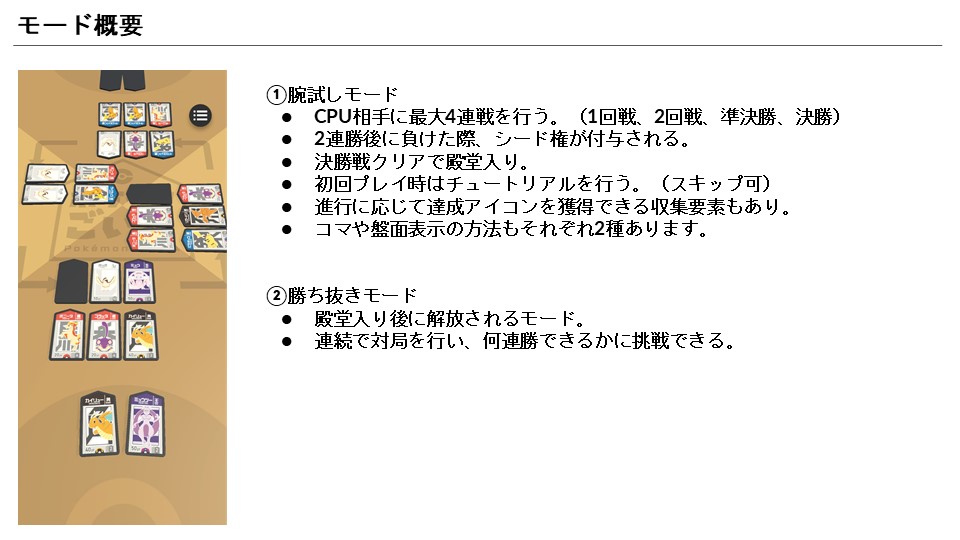 ティーチングアプリには腕試しモードと腕試しモードをクリアするとプレイできる勝ち抜きモードが用意されている