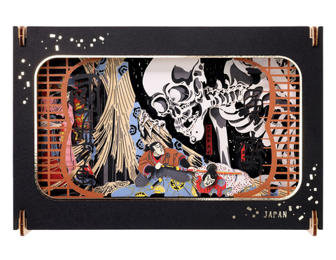 エンスカイ、可動式扉付きペーパークラフト「ペーパーシアター 浮世絵