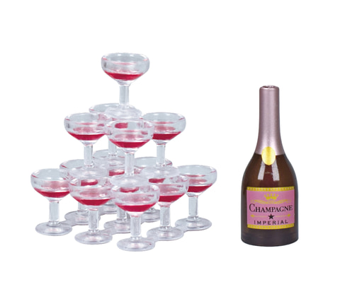 シャンパンタワー　光り物　イベント　光るシャンパン ライトが光るシャンパンタワー！ カプセルトイ「煌めくシャンパン