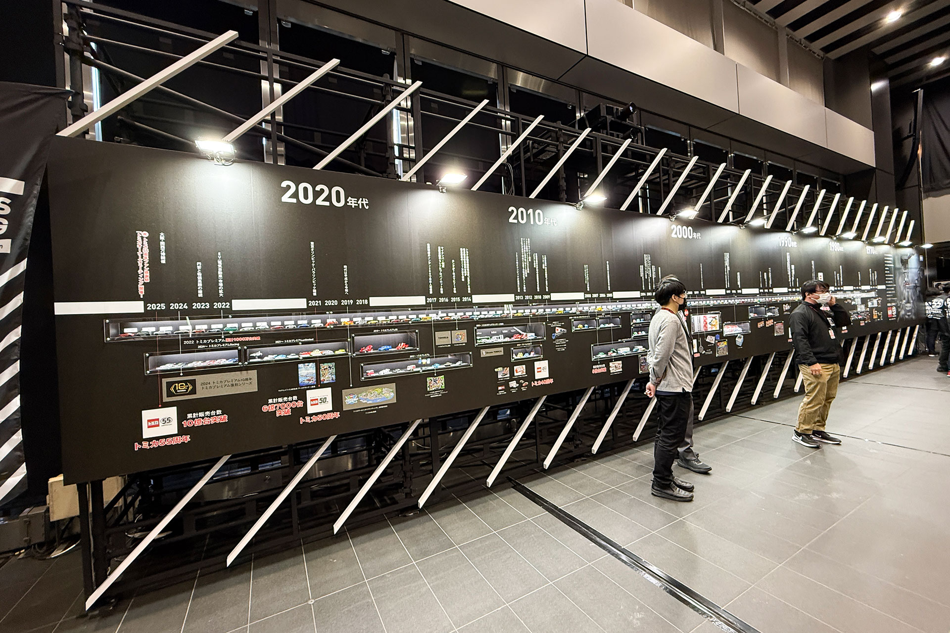 「トミカ55周年ヒストリー展示」のエリア