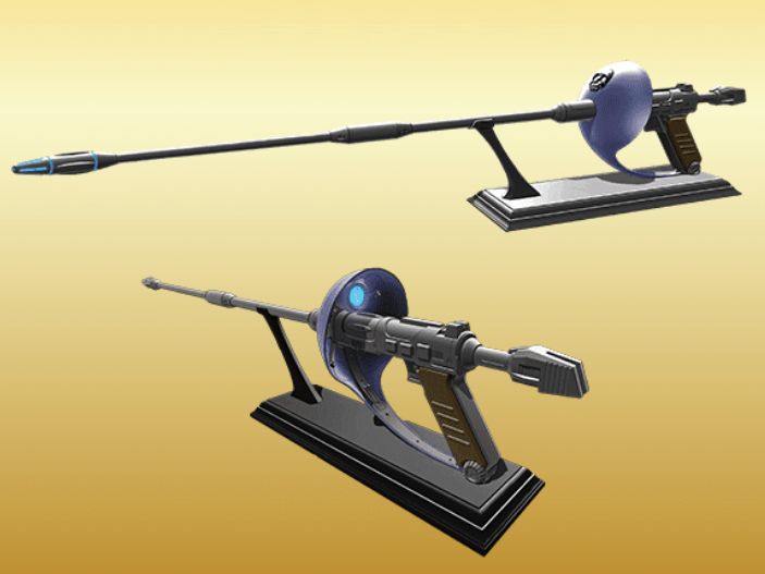 重力サーベル専用の台座と共にディスプレイが可能