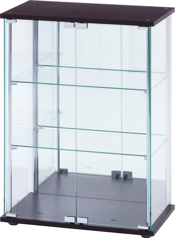 不二貿易 コレクションケース 3段 ワイドタイプ 背面ミラー 60.5×36.5×85cm（幅×奥行×高さ）