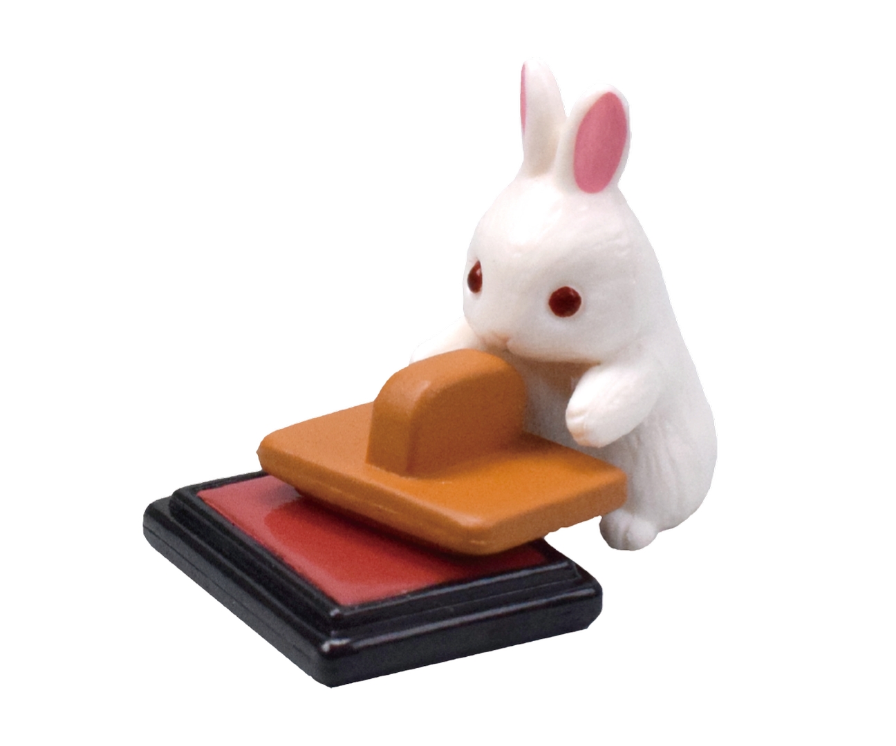 判子うさぎ（朱色）