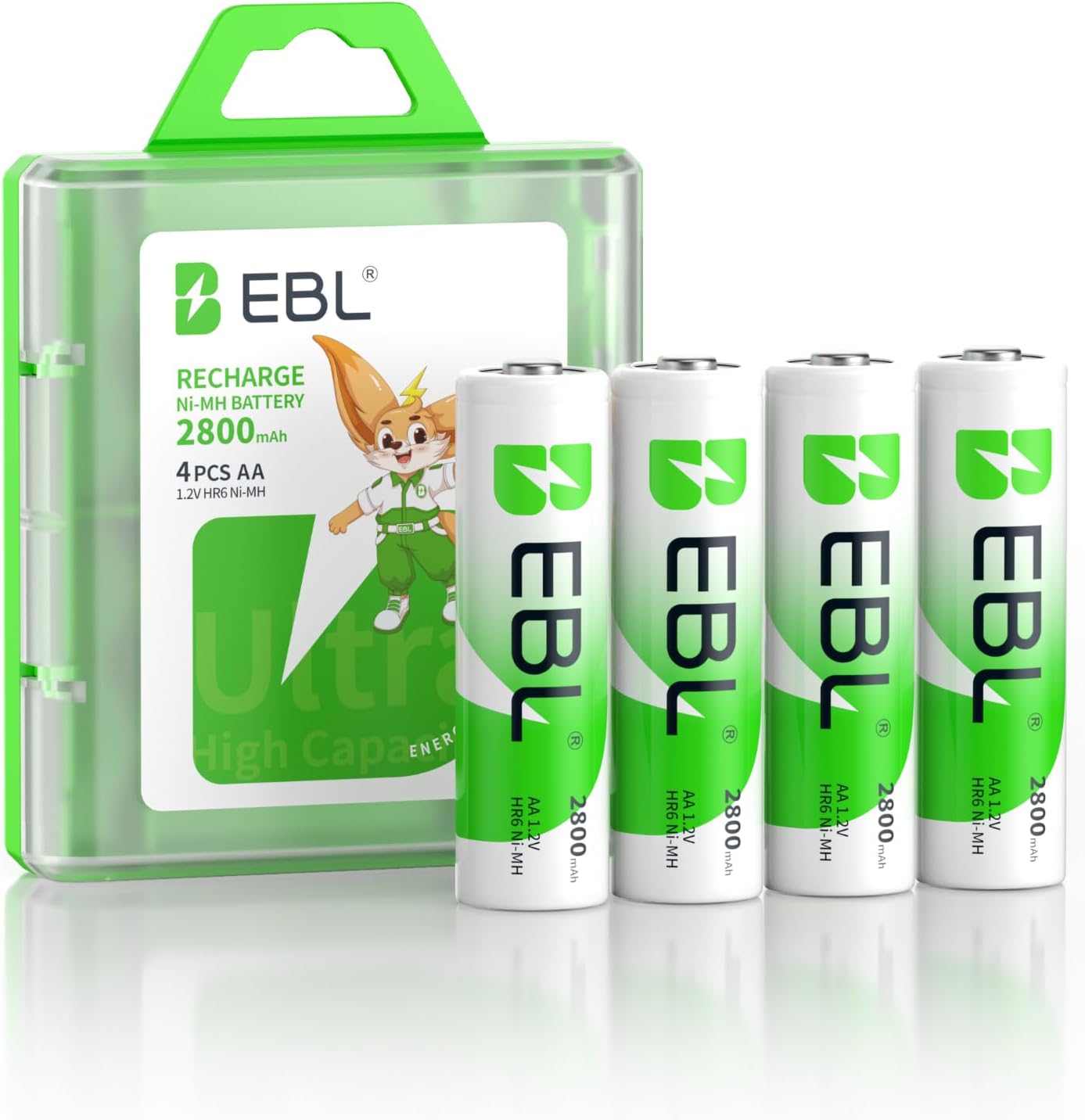 EBL 単3充電池 充電式 ニッケル水素充電池 2800mAh 4本入り