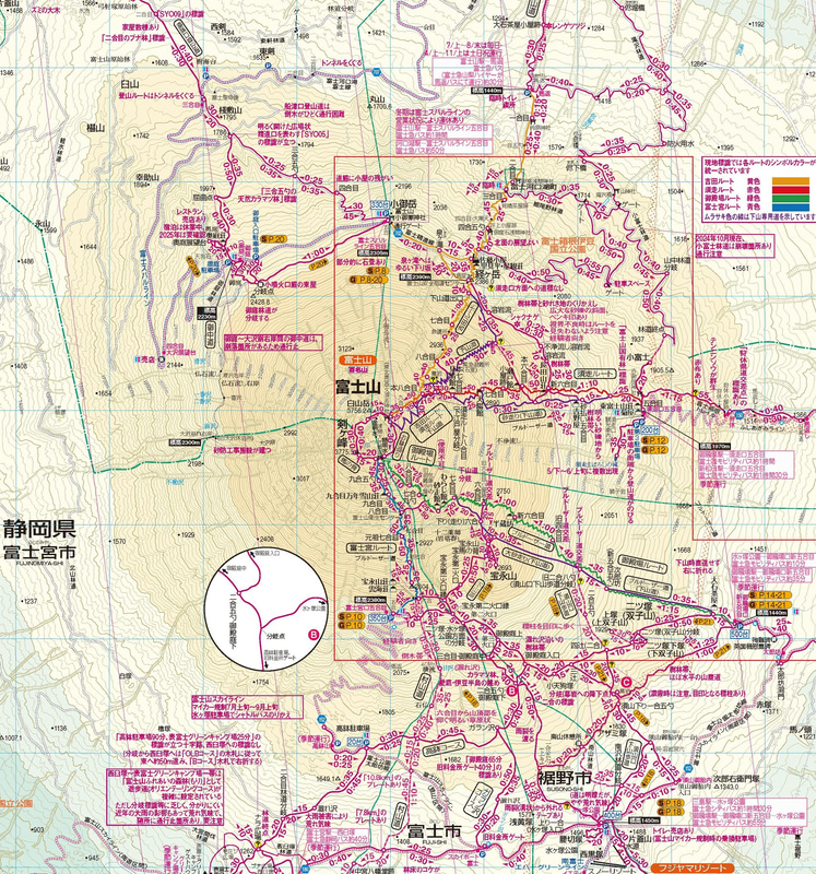 パズルになる地図（富士山付近拡大）