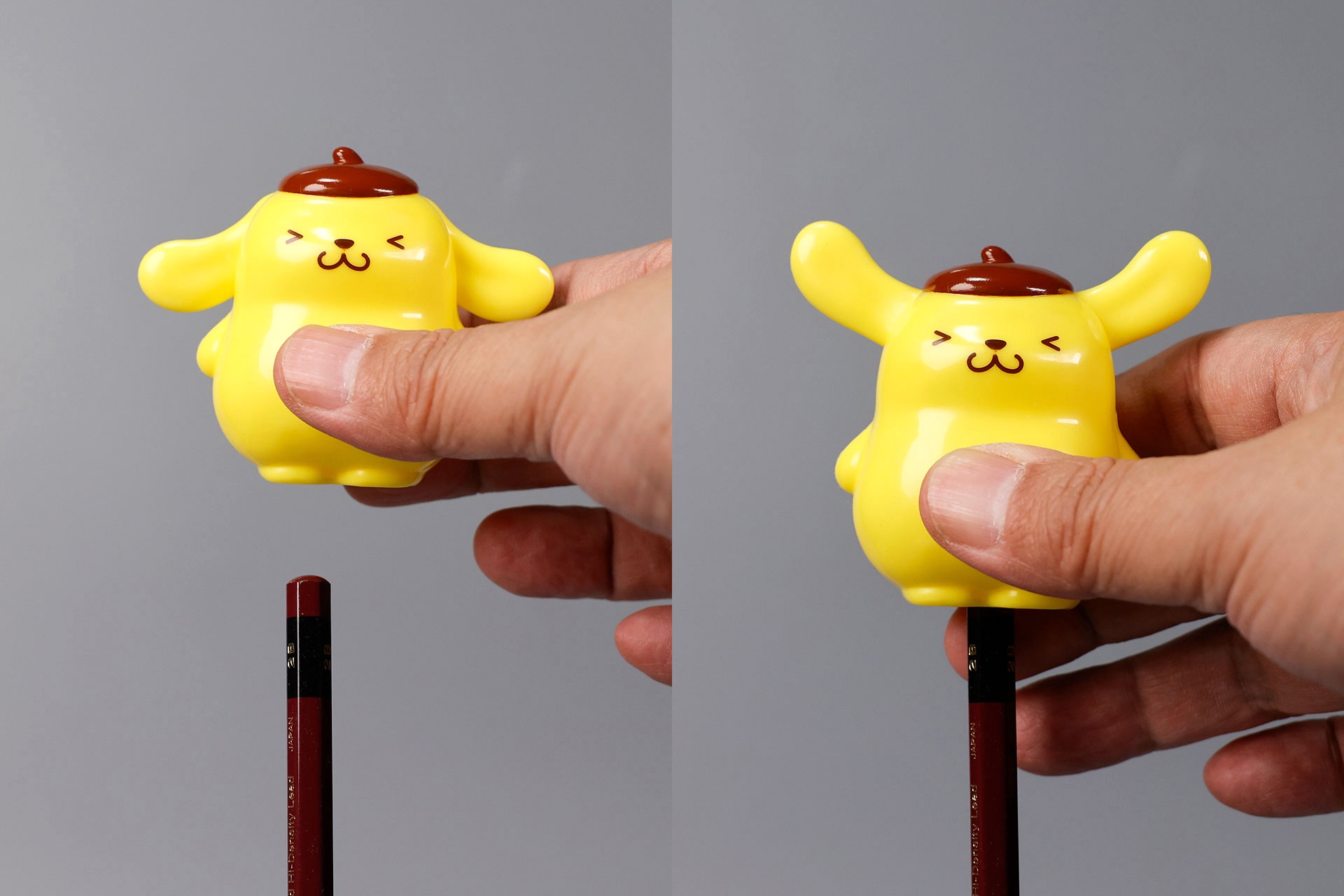 鉛筆を挿すと、このように耳が動く