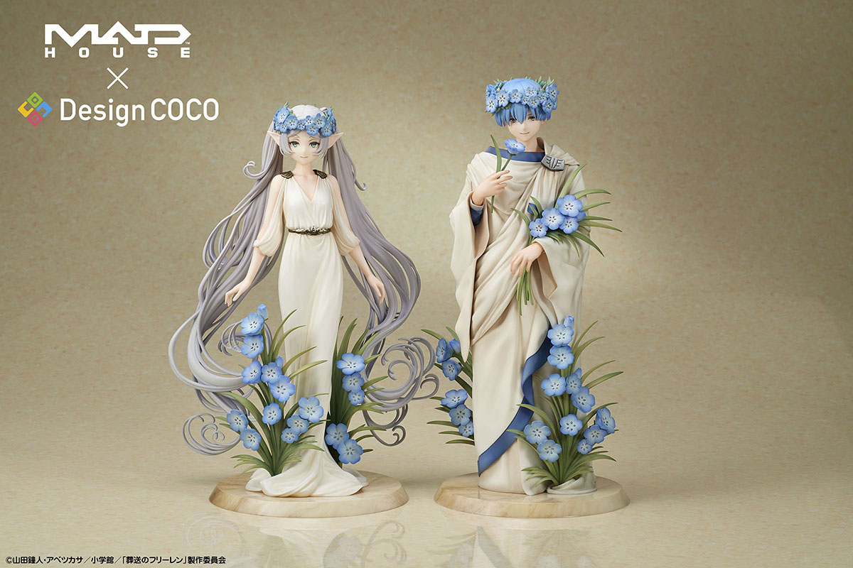 COCOストアで「マッドハウス × デザインココ 葬送のフリーレン フリーレン&ヒンメル - Art Nouveau Style - 1/7スケールフィギュア」を購入すると、表情差し替えパーツが付属