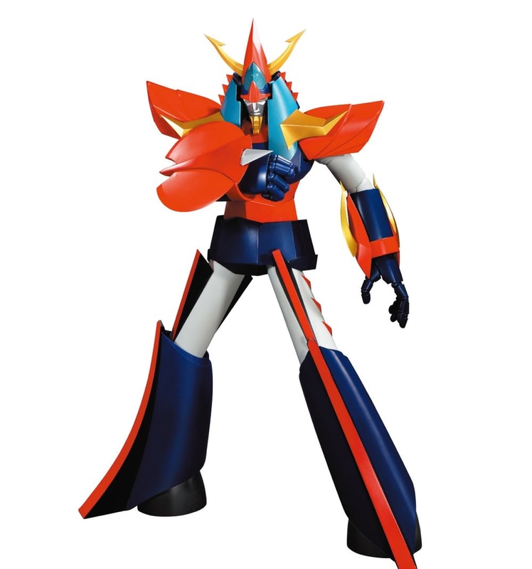 腕の盾を増強したゴッド・ブロックのポーズ。妖魔帝国との戦いでもっとも登場する武装だ