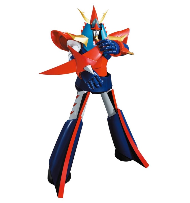 腕にブーメランの刃を装着。ボディが重厚なので、脚を開いても安定したポージングができる