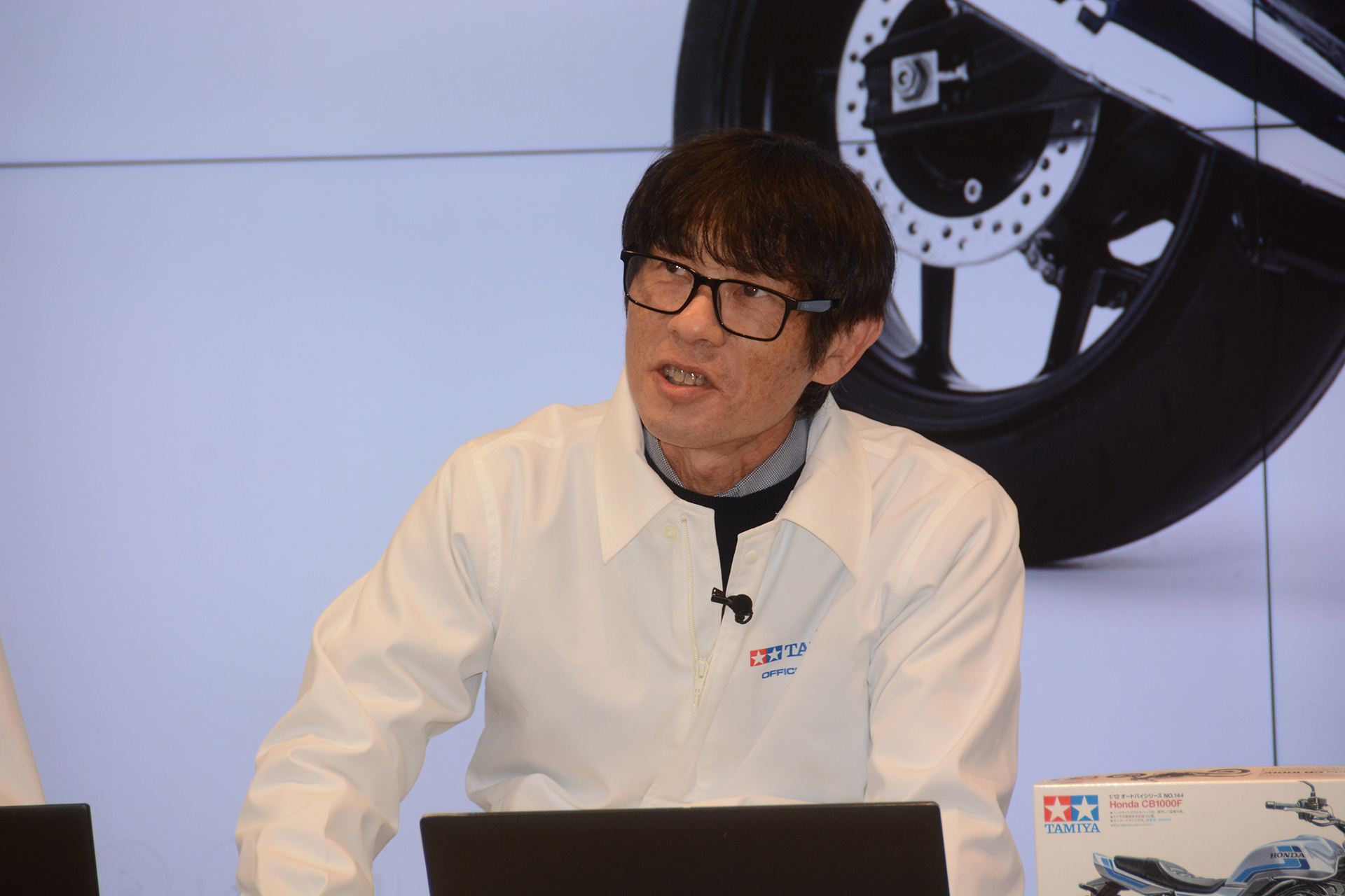 スケールモデル「1/12 Honda CB1000F」の担当であるタミヤ企画開発部の古谷隆久氏