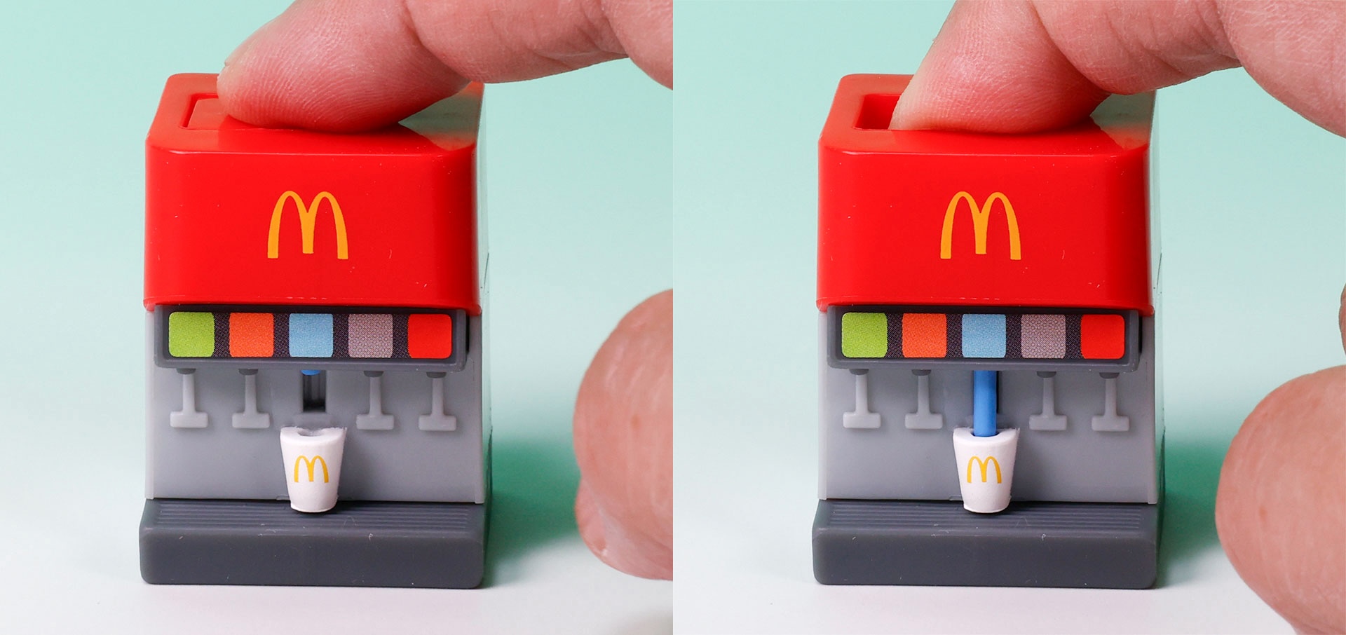 ボタンを押すとドリンクが流れ出す！