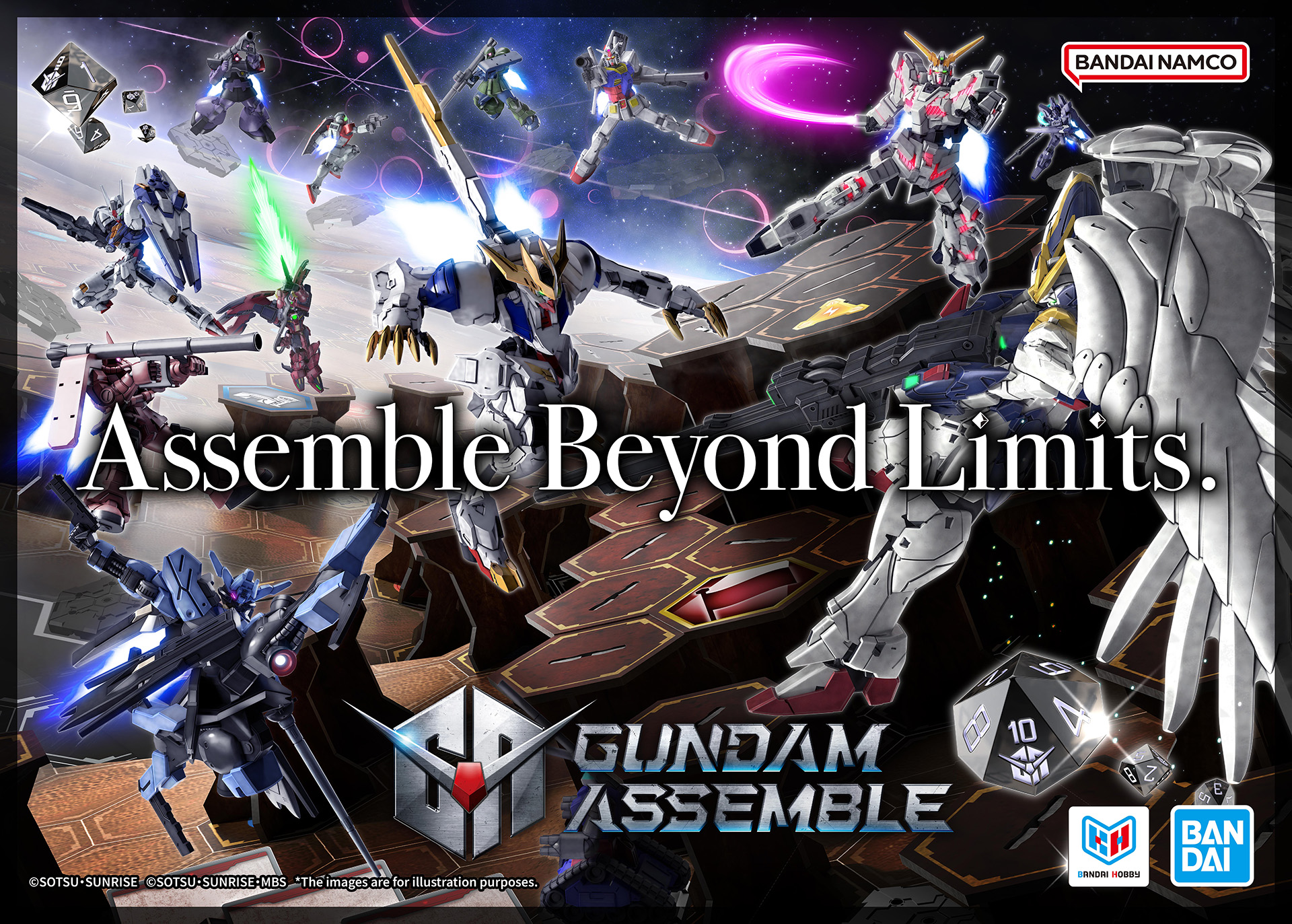 「GUNDAMU ASSEMBLE」と「プラコロ」では右下にBANDAI SPIRITSとBANDAI HOBBYのロゴが並んでいるのが確認できる