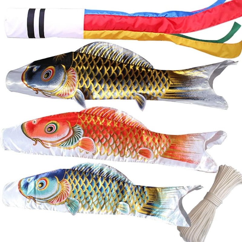 庭園用鯉のぼり「金龍鯉セット」（鯉3匹）