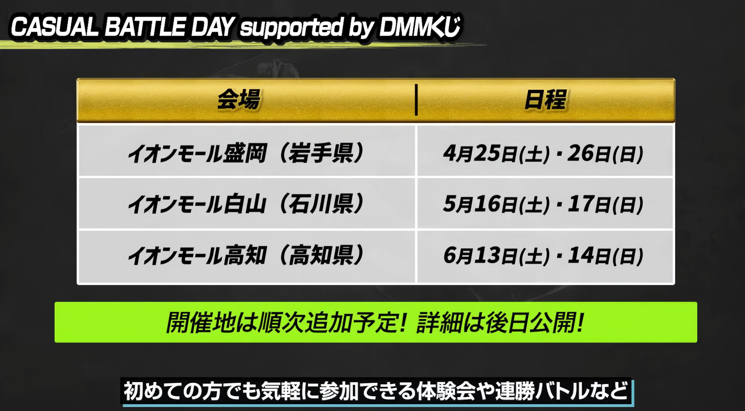 初心者向けの大会も開催