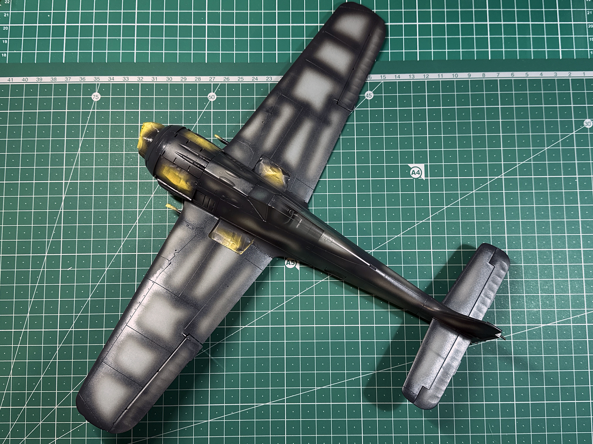 プレシェードには黒に近いダークグレーで塗布しました