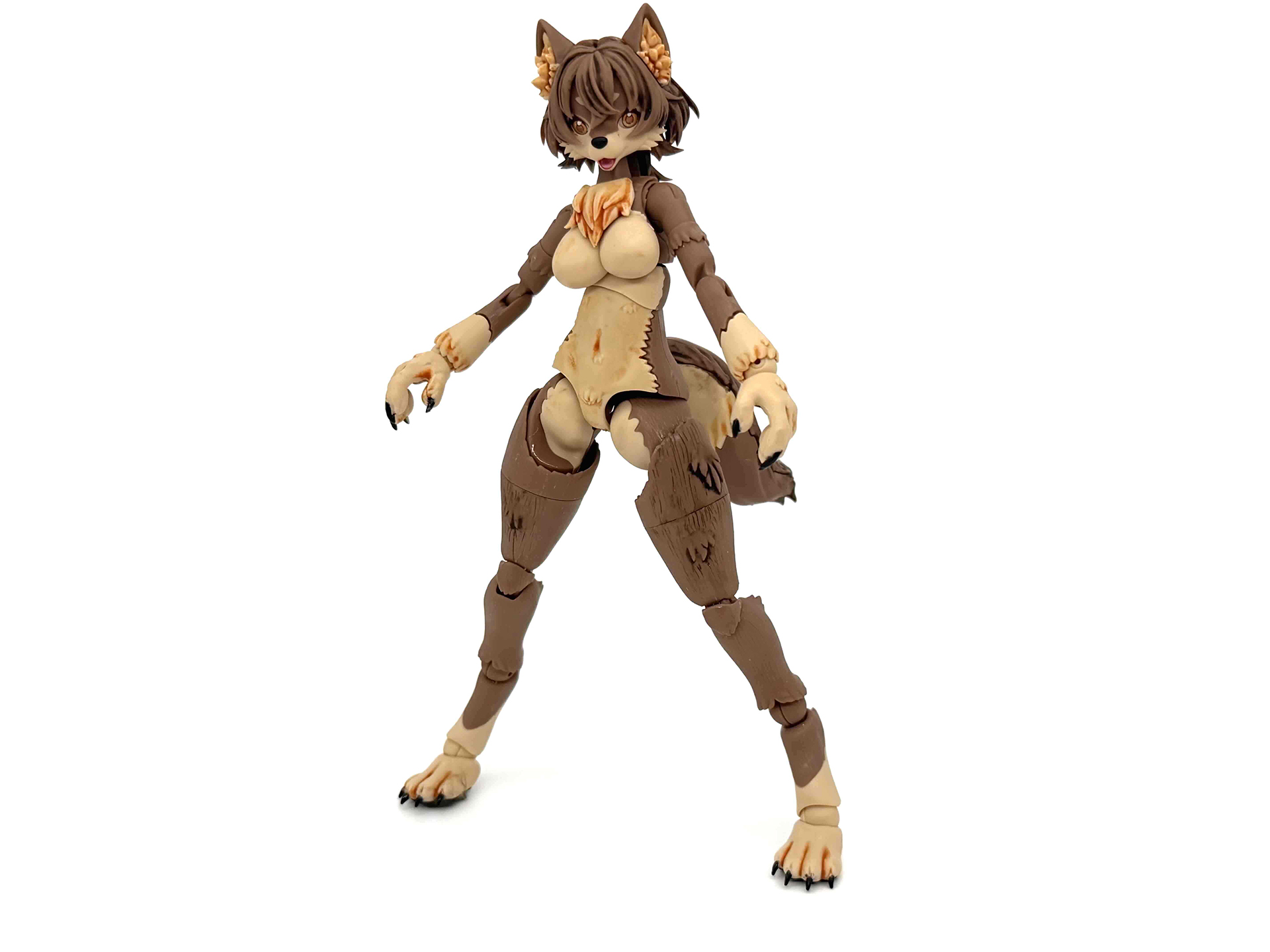 「ニホンオオカミ」のスミ入れ、つや消し完了。毛皮の質感が向上しました