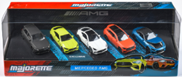 『メルセデスAMG 5 ピースギフトパック』Mercedes-AMG の魅力を凝縮した厳選モデルのアソート5台セット。店頭価格4,899円