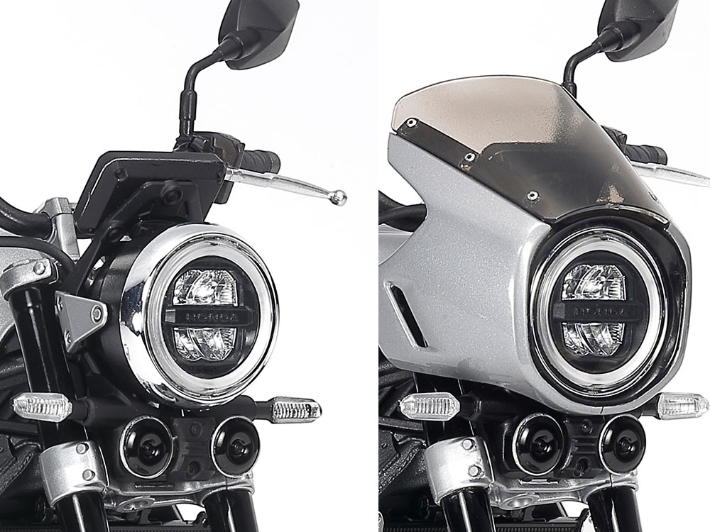 実車オプションのヘッドライトカウルも用意。カウルは完成後も脱着可能