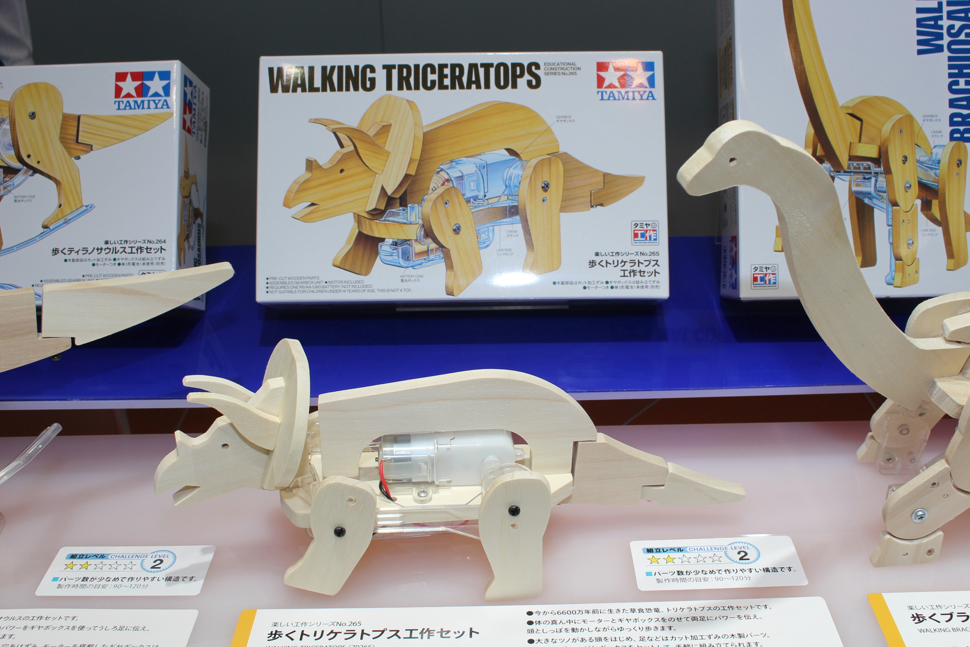 「歩くトリケラトプス工作セット」。7月発売予定。価格は2,750円。ティラノサウルスとともに33年ぶりにリニューアルされて発売
