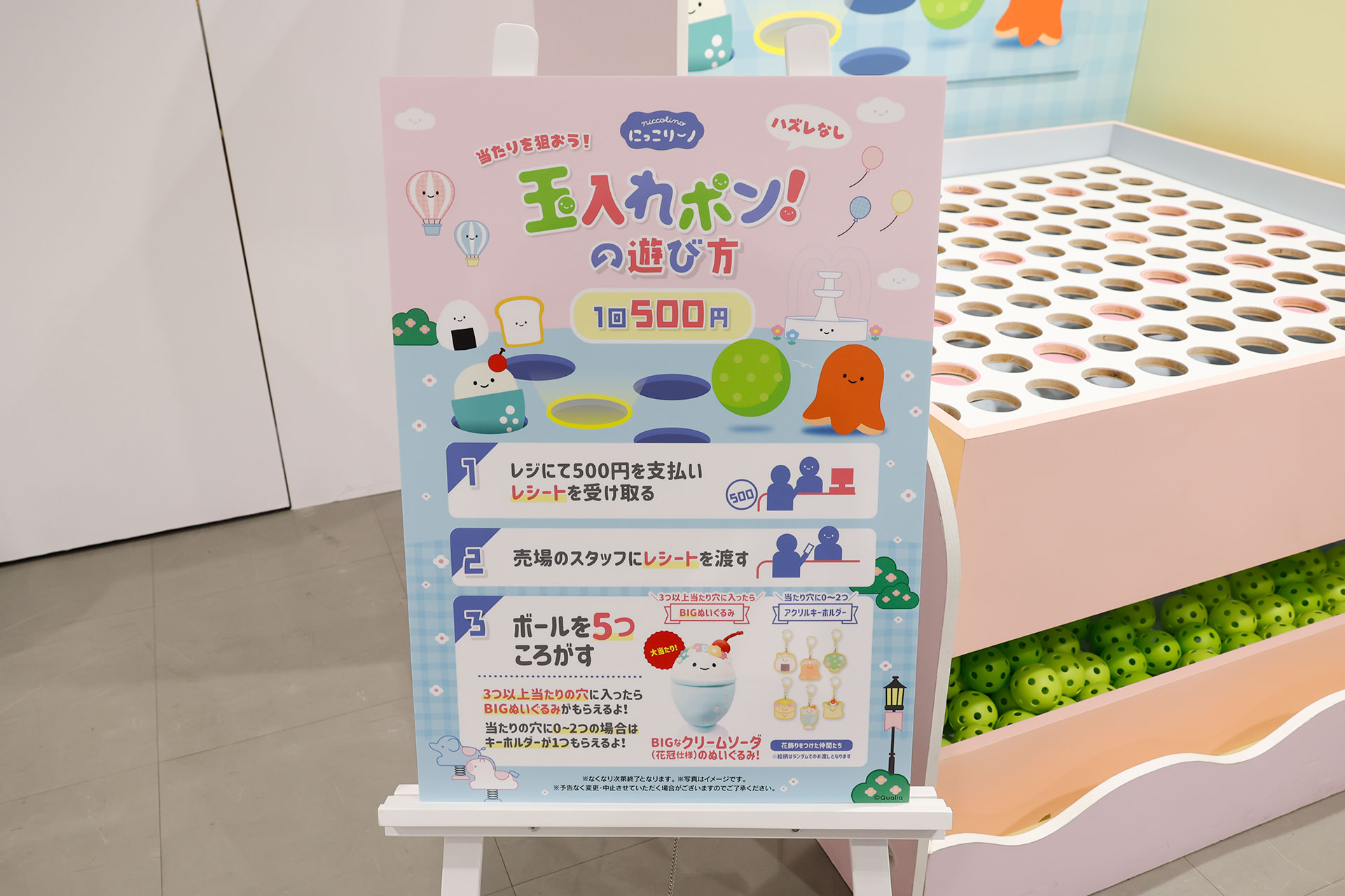 1回500円で挑戦できる