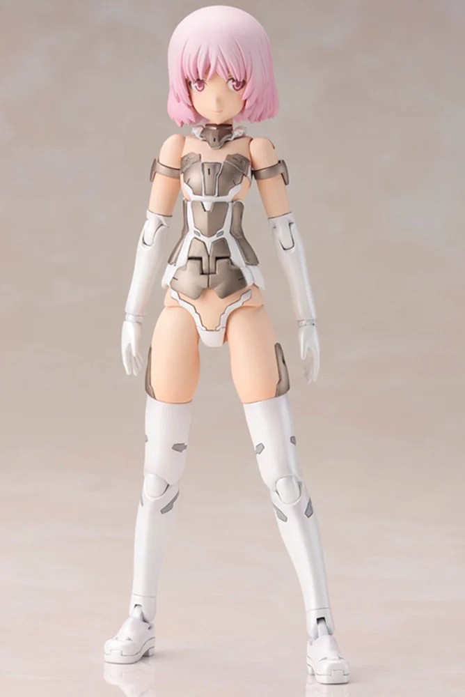 コトブキヤの「フレームアームズ・ガール マテリア White Ver.」。2024年6月に再販された商品で価格は4,620円。単体の美少女プラモデルとしてだけでなく、素体として他の商品と組み合わせて遊べる