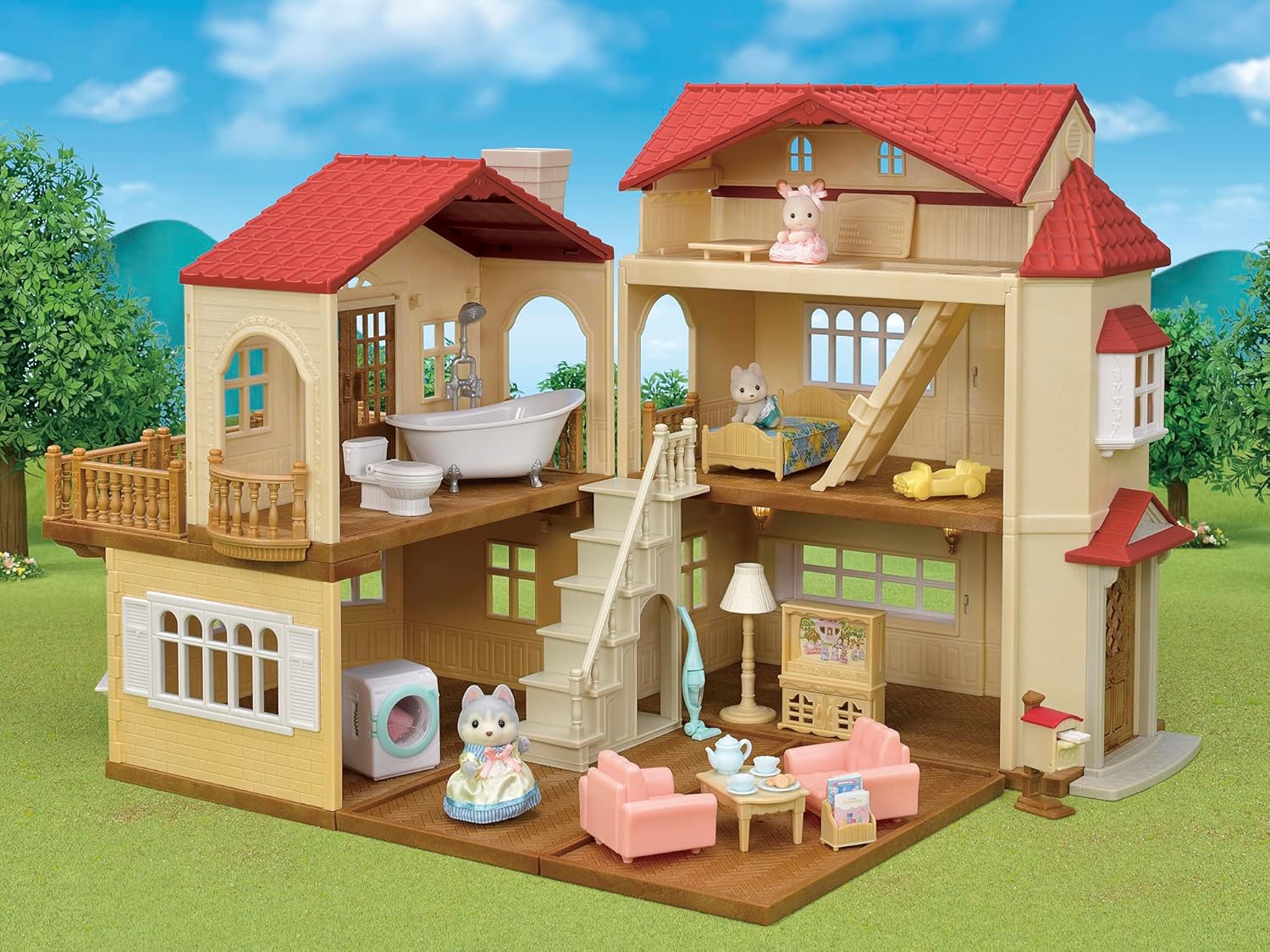 「赤い屋根の大きなお家 デラックスセット -屋根裏はひみつのお部屋-」Amazon限定モデル イメージ