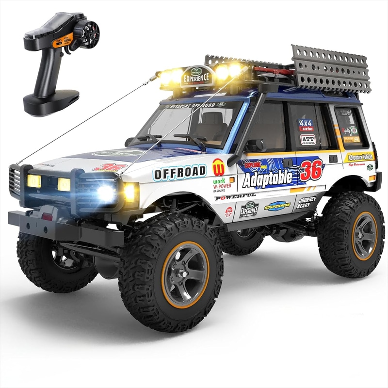 DEERC ラジコンカー オフロード  1/18スケール RCカー 4輪駆動 フルプロポ 9gサーボ LEDライト4モード