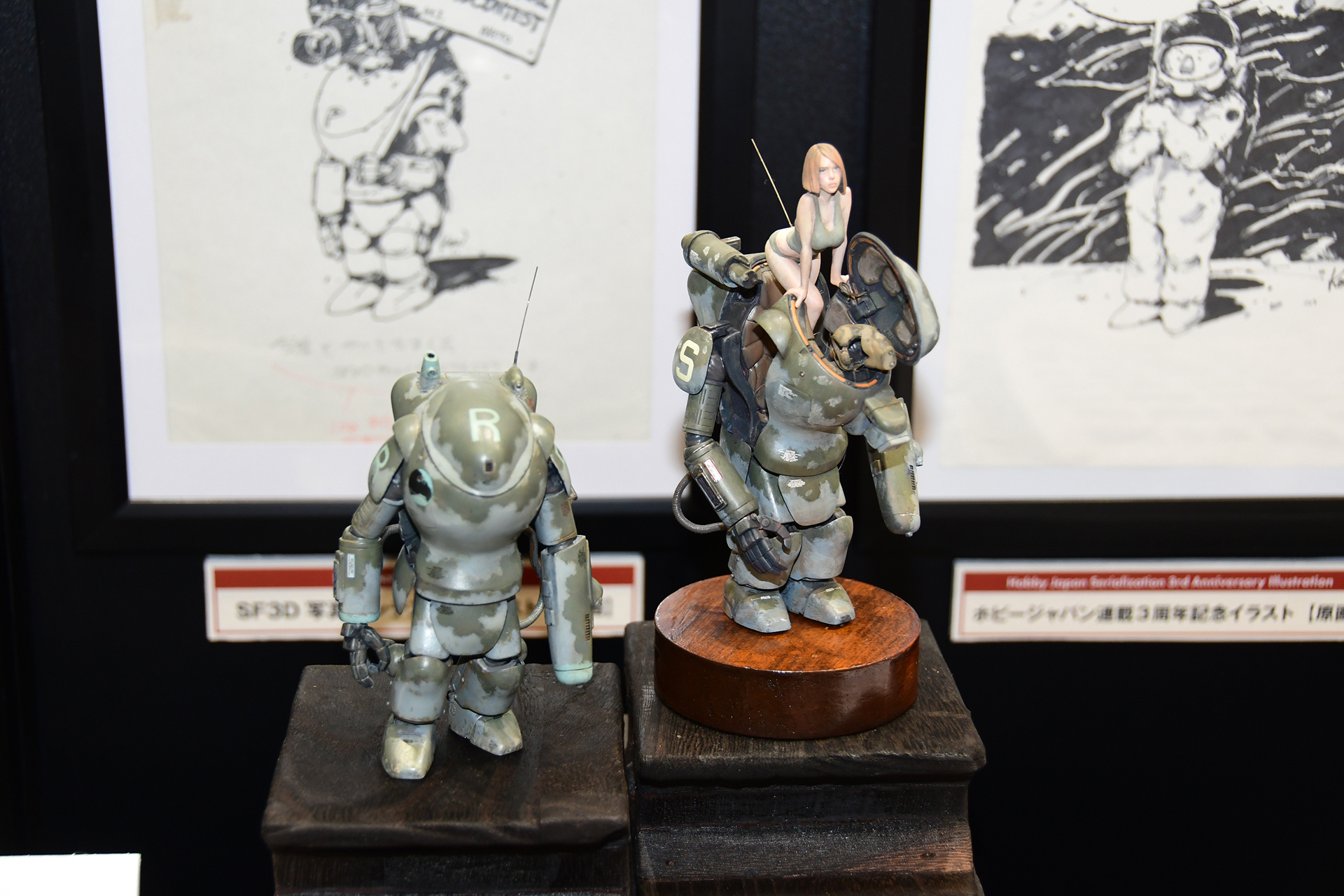 横山氏自身が作成した立体物。立体物とジオラマによるストーリーによる世界観が大きな魅力なのだ