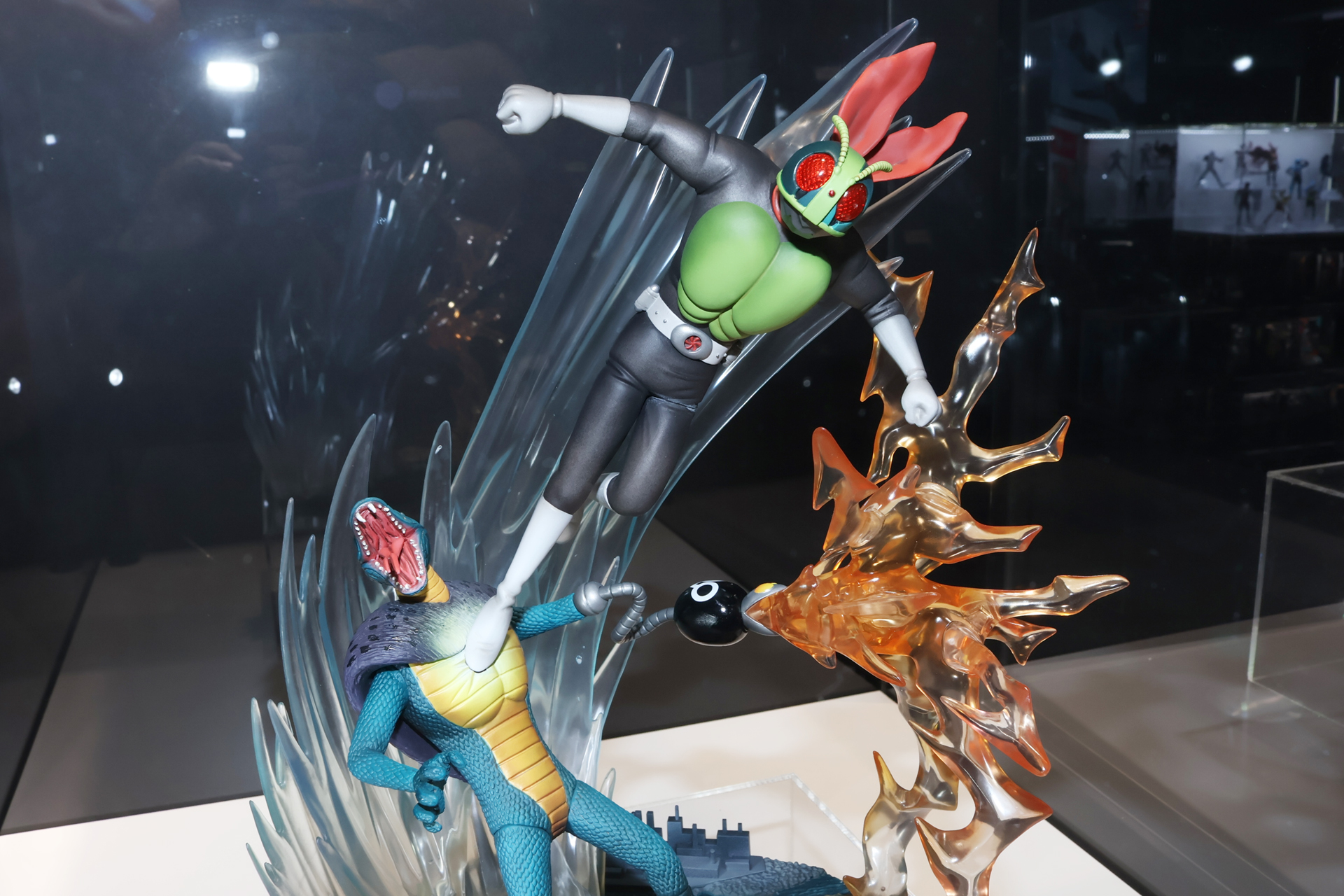 原作準拠の仮面ライダーとコブラ男。特にコブラ男の立体化はかなりレアだ。原型は“少年☆ゼペット”齋藤毅氏が手がけている
