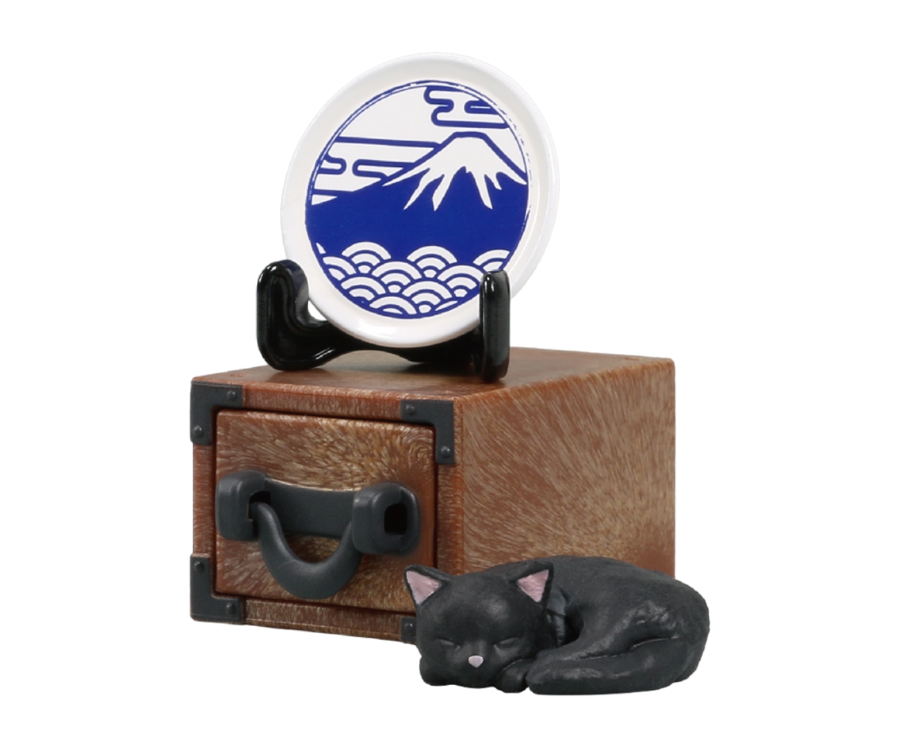 「黒猫と絵皿・引き出し（小）」